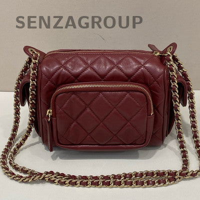 Chanel Quilted Camera Bag Red Gold Hardware Chain Shoulder Crossbody