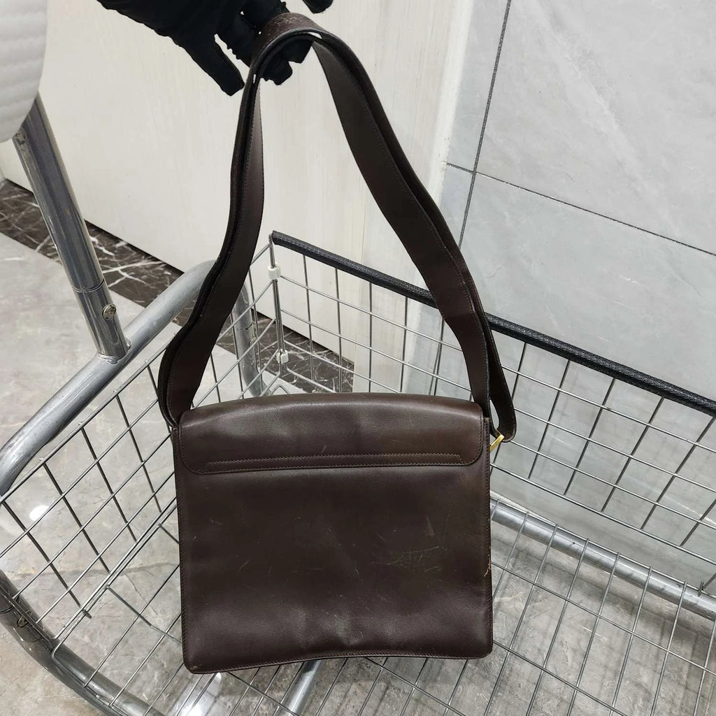 Gucci Vintage Brown Flap Shoulder Crossbody For Women