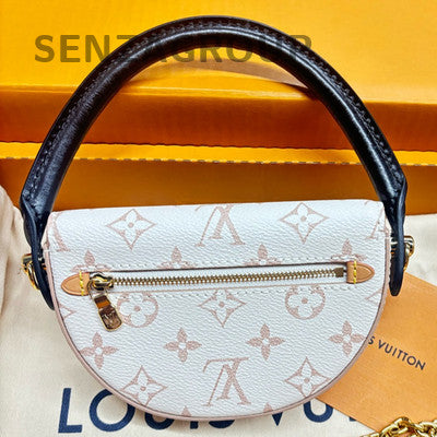 Louis Vuitton Monogram Nano Looping Shoulder Bag Women White Black