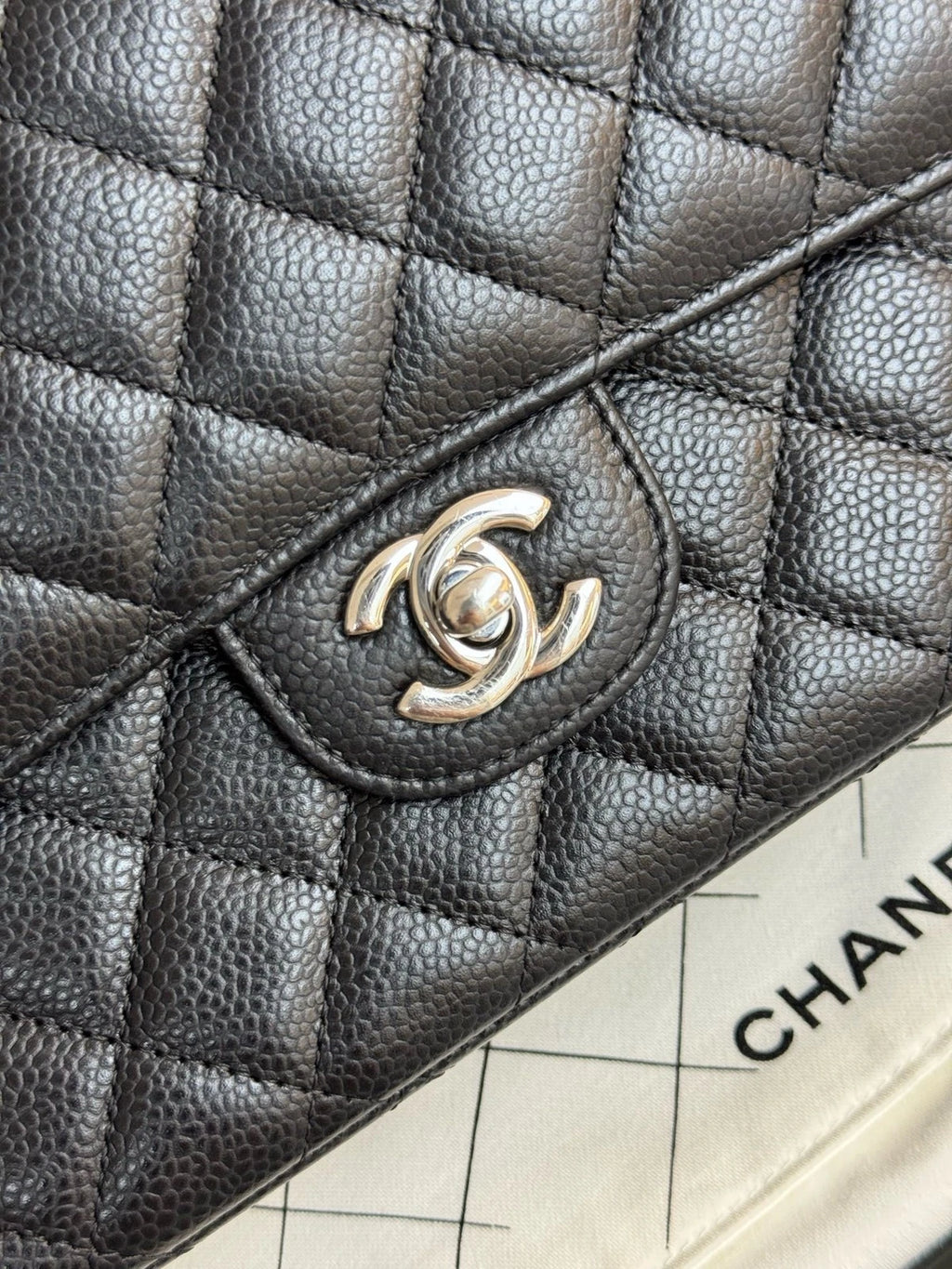 CHANEL CF Medium Black Silver Shoulder Bag for Women
