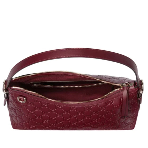Gucci Emblem MM Shoulder Bag Red Women Fashion