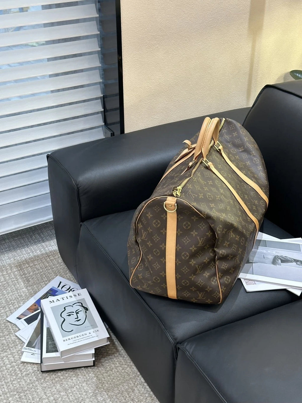 Louis Vuitton Canvas Keepall60 Travel Bag For Women