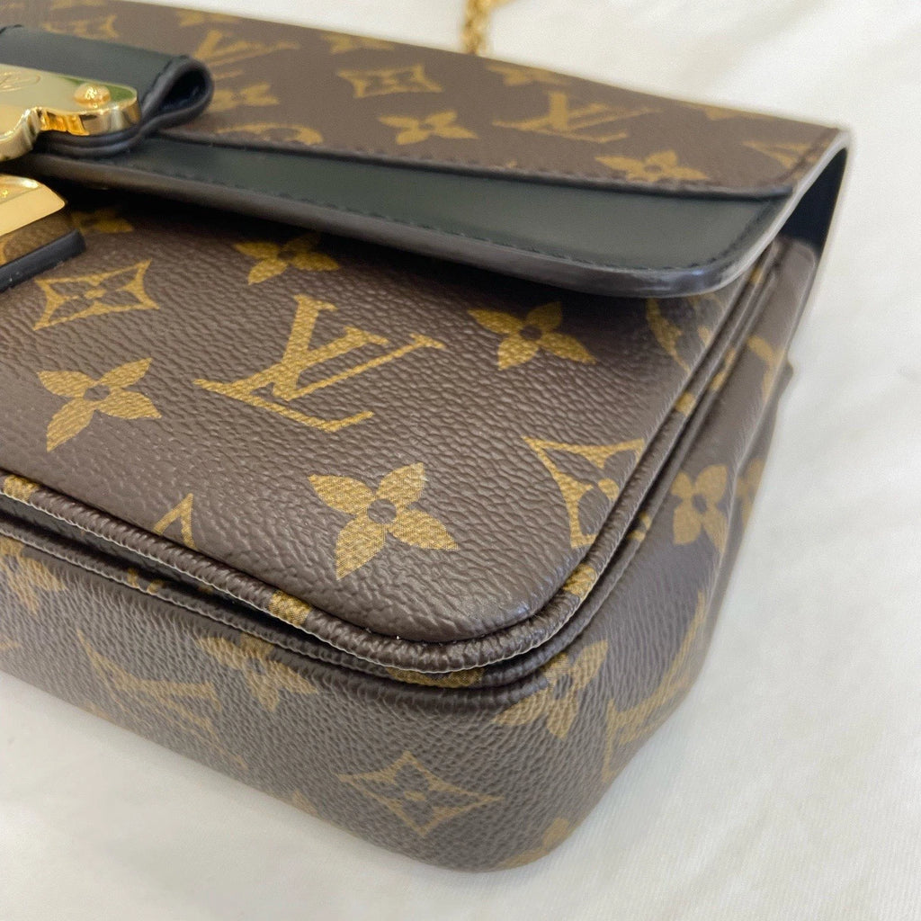 Louis Vuitton Marceau Chain Shoulder Bag Crossbody Brown Gold Women Classic