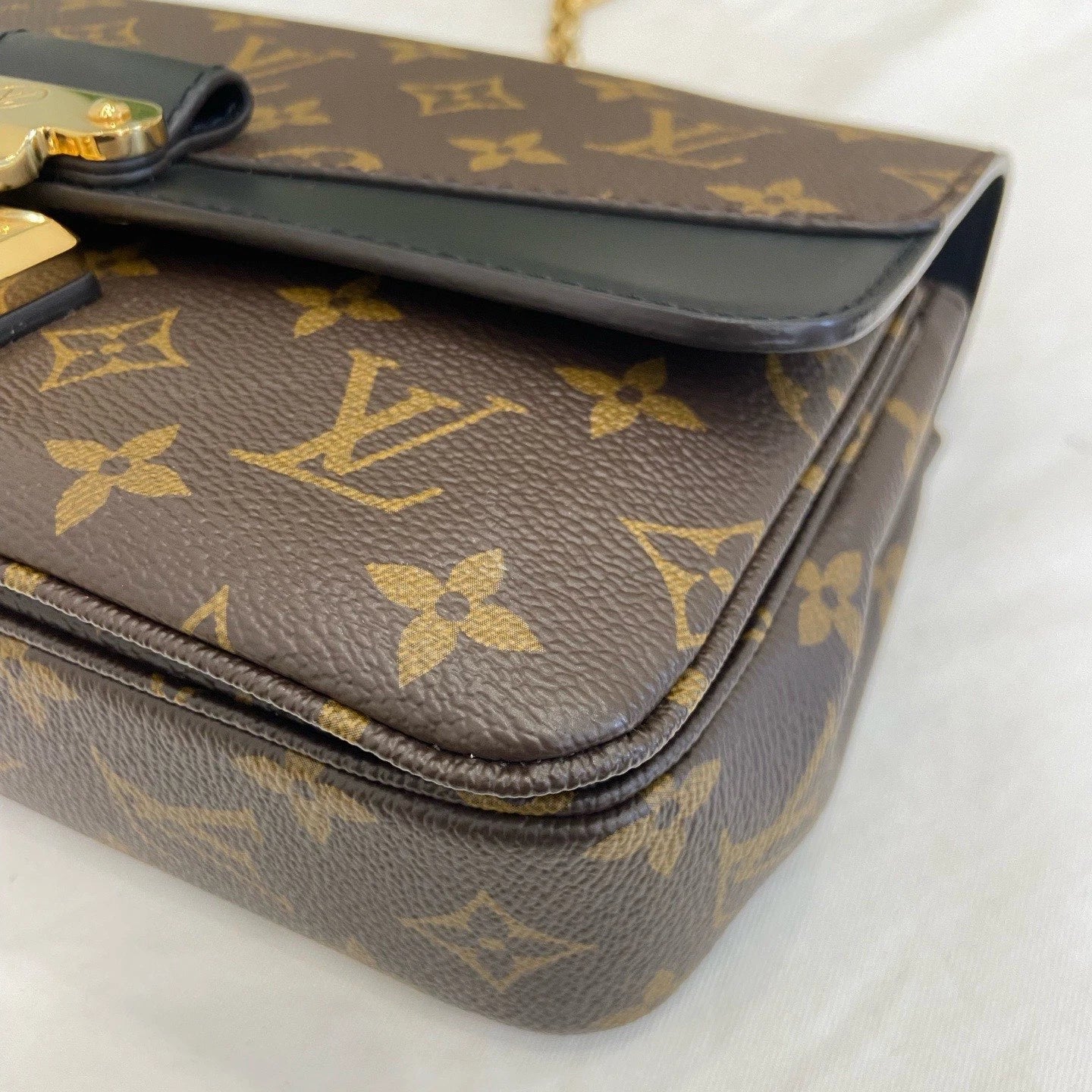 Louis Vuitton Marceau Chain Shoulder Bag Crossbody Brown Gold Women Classic