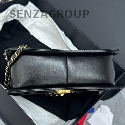 Chanel Black Quilted Calfskin Small Classic Flap Bag with Pearl Chain