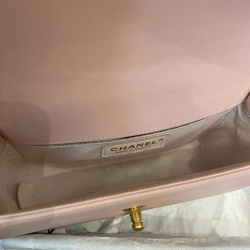 Chanel Leboy Chain Shoulder Crossbody Pink Gold Women Classic Fashion