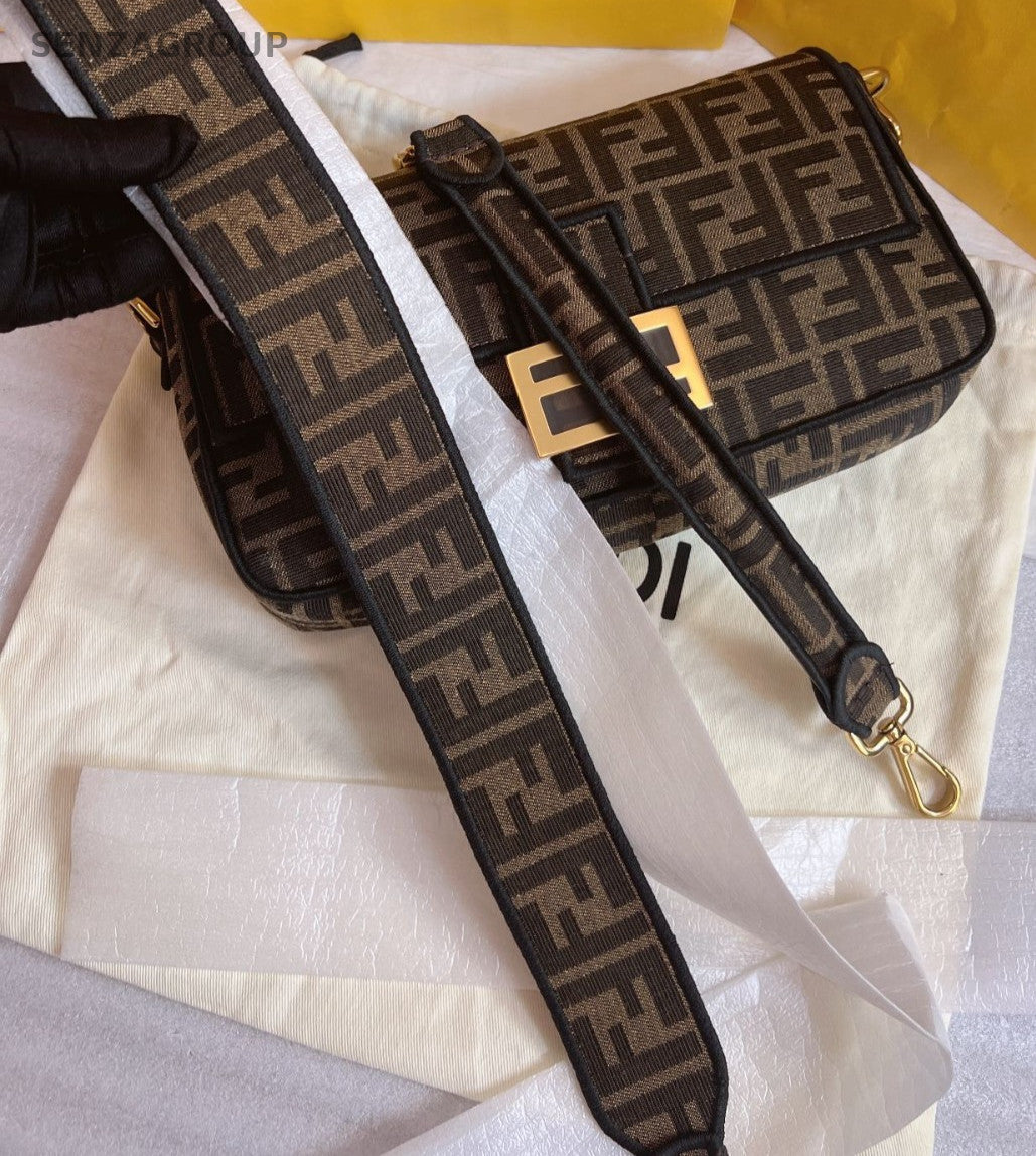 FENDI Monogram Canvas 2way Shoulder Handbag Brown Women Brand NEW