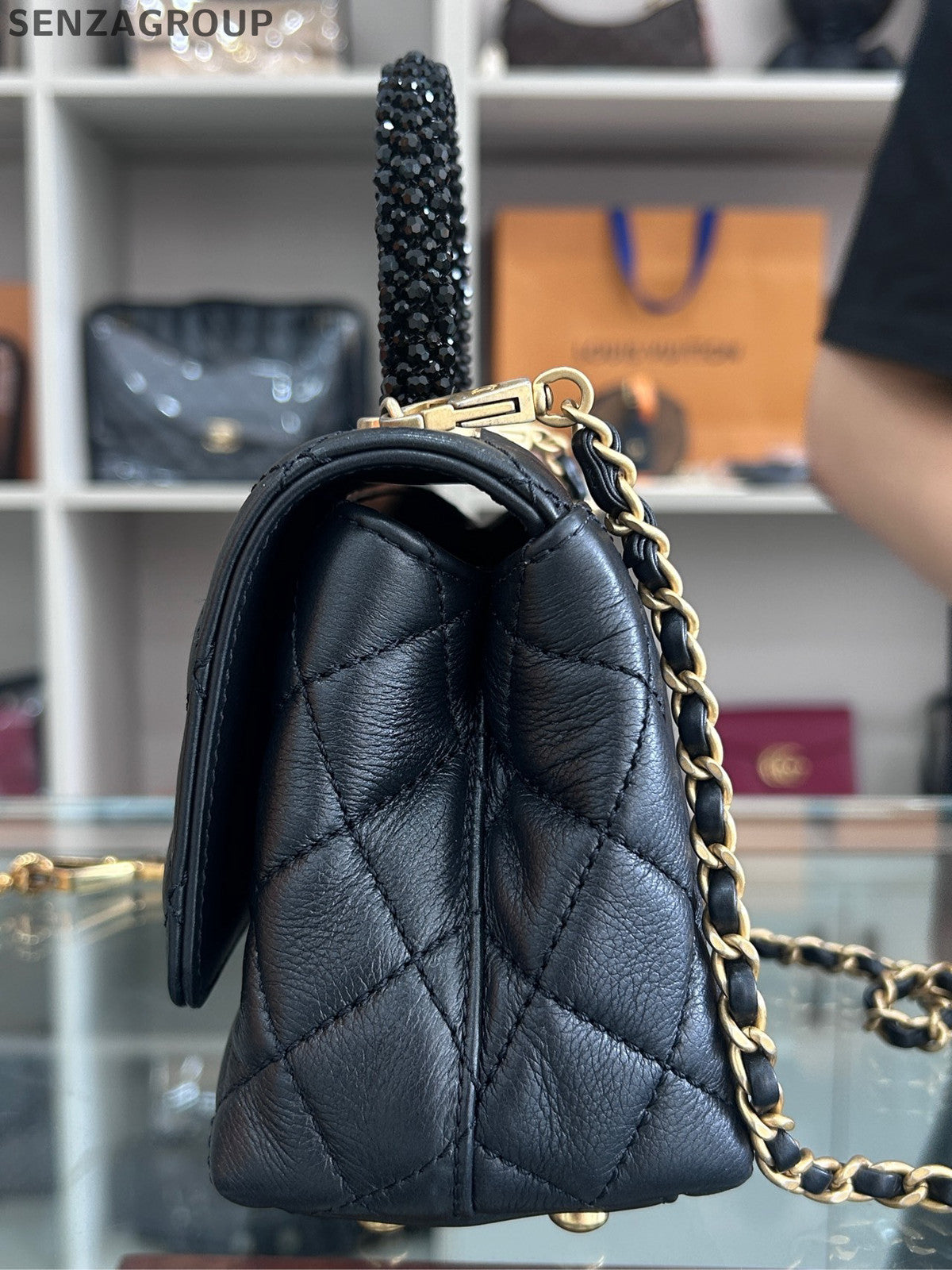 Chanel Coco Handle Small Black Gold Chain Shoulder Bag Classic