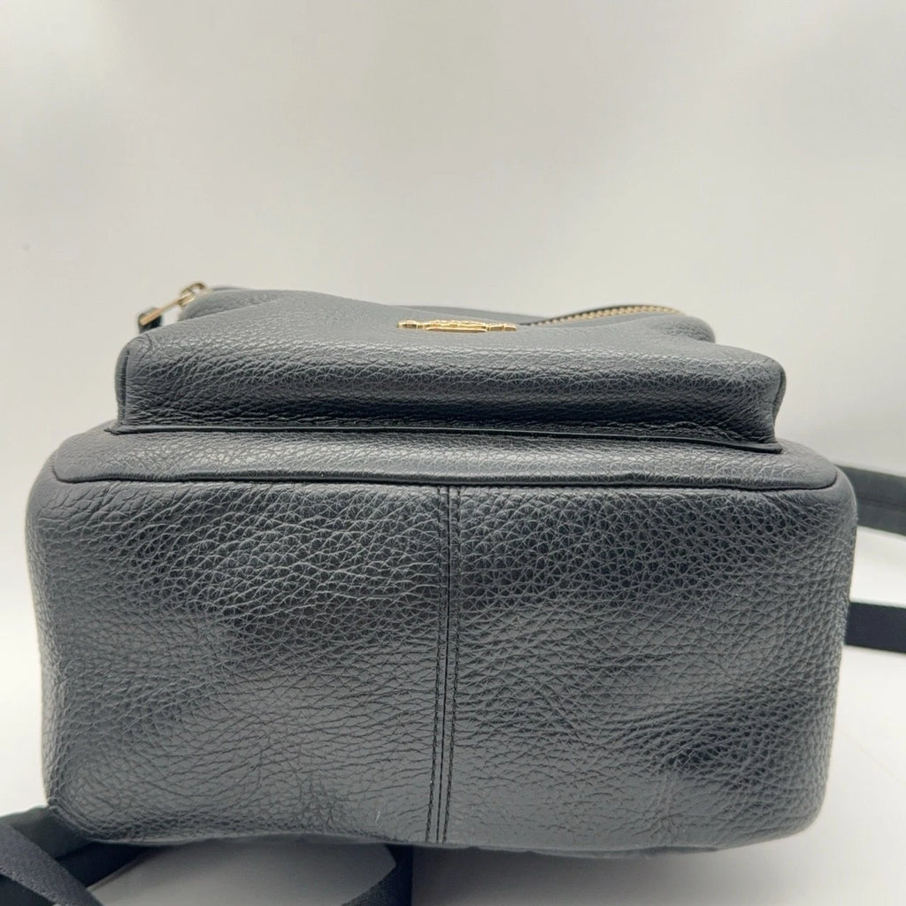 Coach Charlie 19 Logo Grain Leather Black Backpack For Women