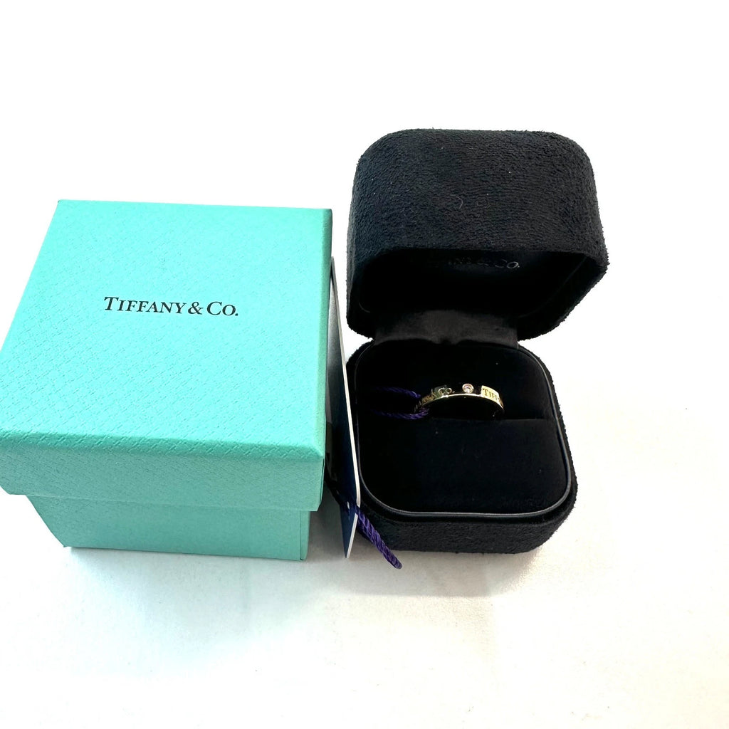 Excellent Authentic Tiffany &amp; Co. 18K Rose Gold 3 Diamonds Band Ring EU51/US5.75
