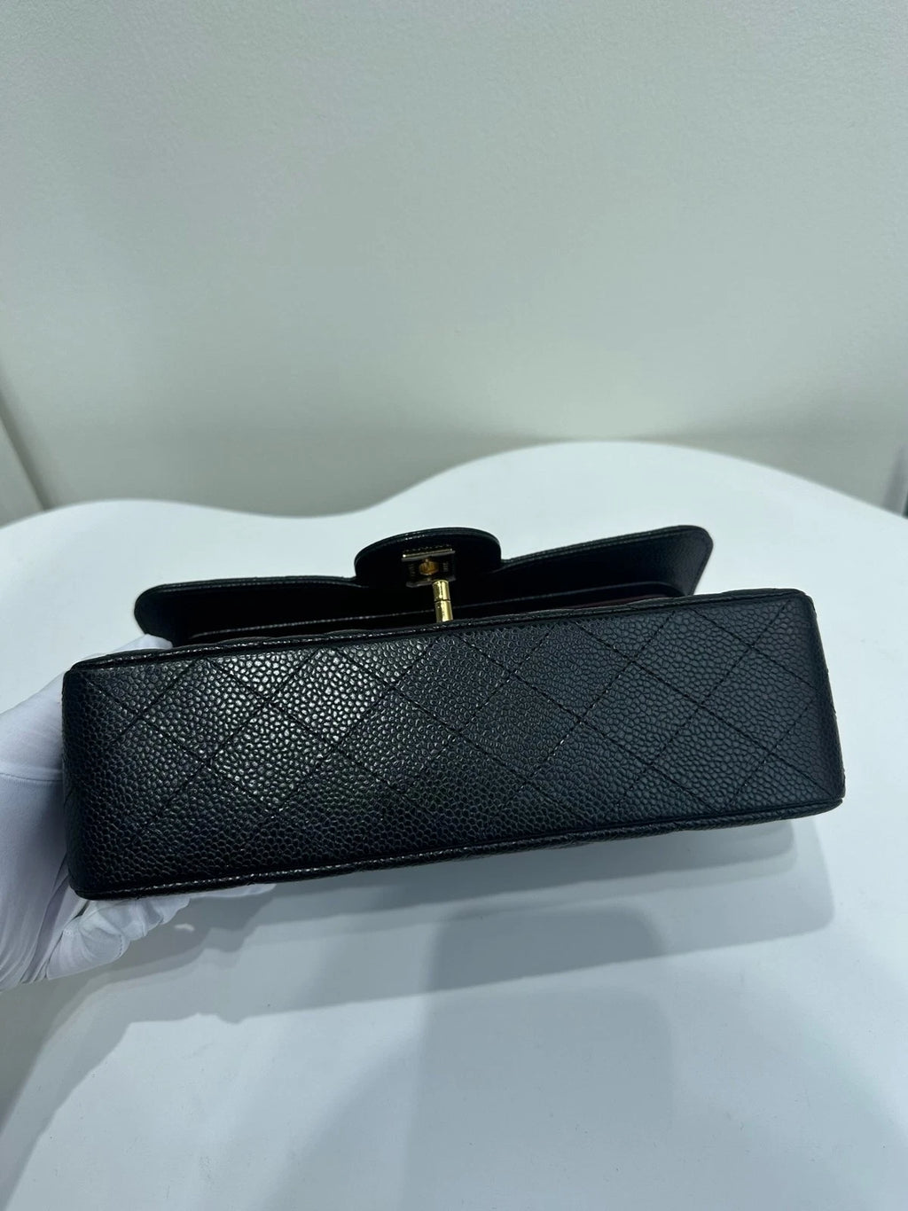 CHANEL Classic Flap Small Black Leather Shoulder Bag For Women