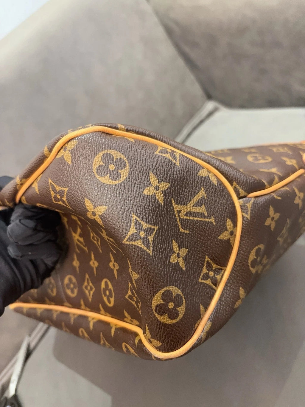 Louis Vuitton Delightful PM Monogram Shoulder Bag Brown Gold Used Women Classic