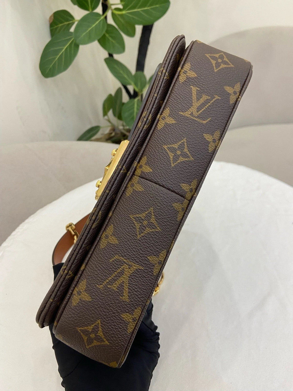 Louis Vuitton Marceau Chain Shoulder Bag Crossbody Brown Gold Women Classic
