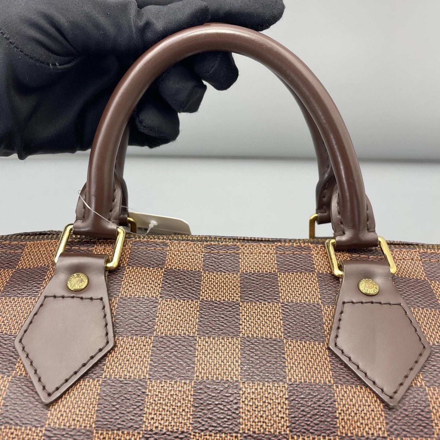 Louis Vuitton Speedy 30 Damier Ebene Tote Top Handle Bag Brown Unisex
