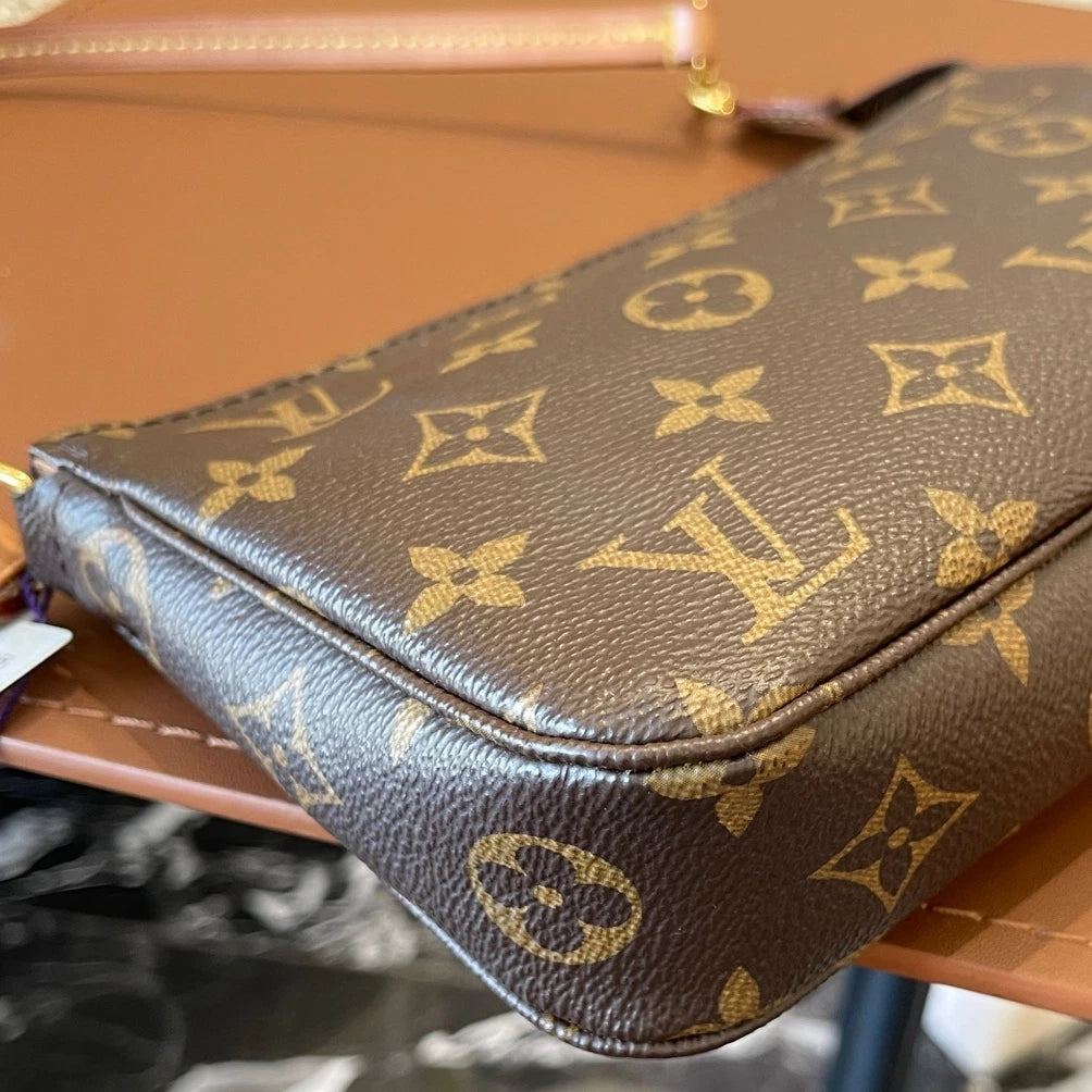 Louis Vuitton Pochette Accessiores Monogram Brown Canvas Shoulder Crossbody