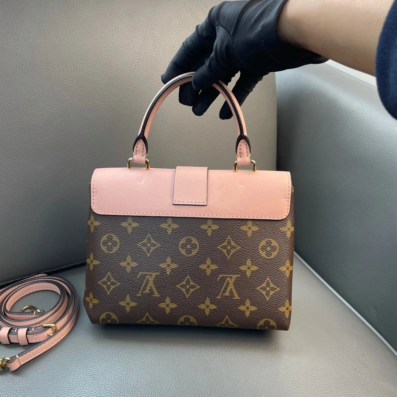 Louis Vuitton Canvas Pink Monogram Locky BB Handbag Crossbody Women