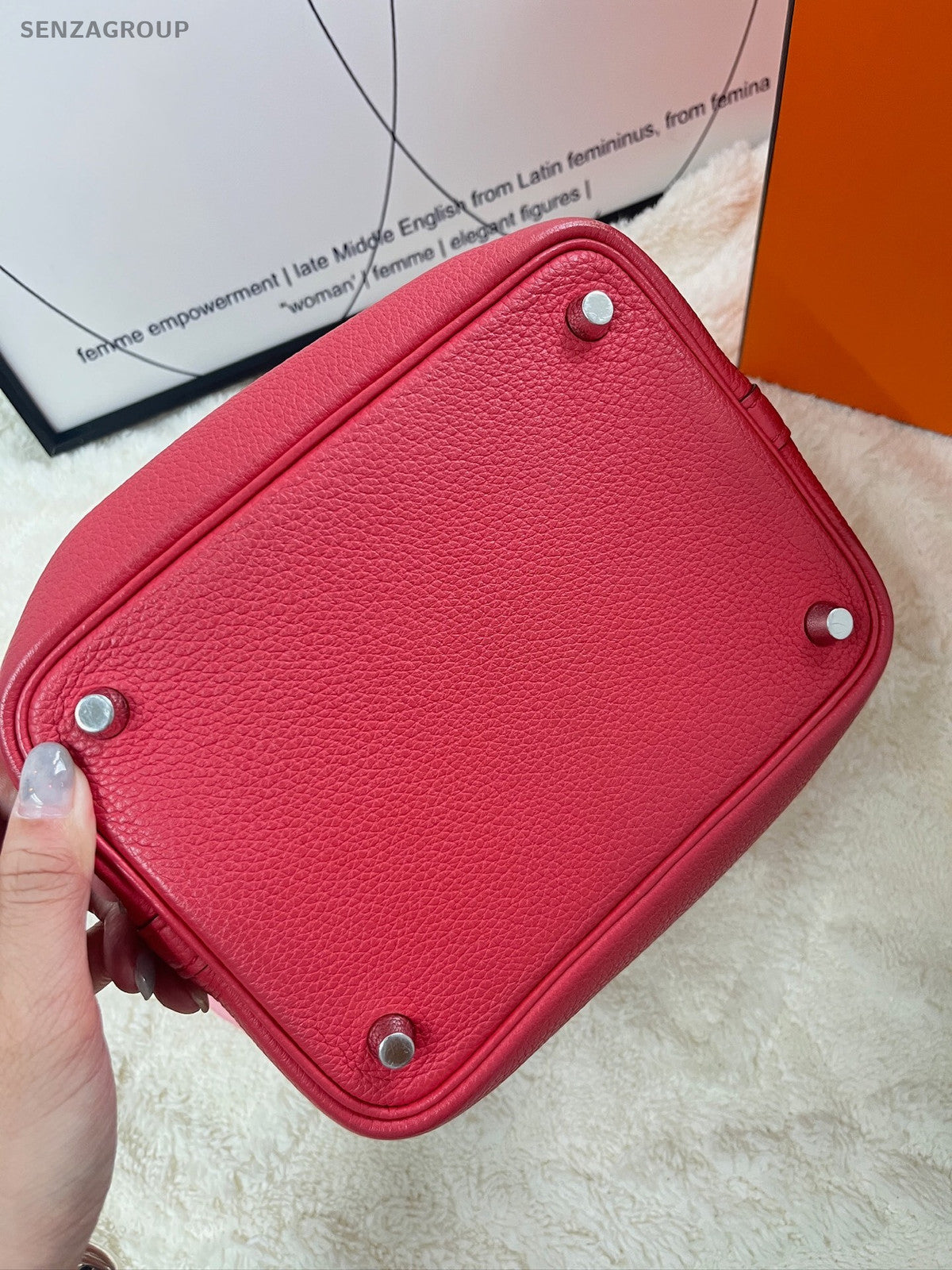 Hermès Picotin Lock Bag TC Leather Red Silver Women's Classic Tote
