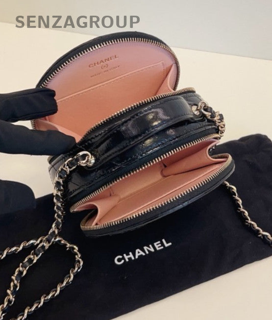 CHANEL Diamond Top Handle 2way Chain Shoulder bag Crossbody Black Gold Women