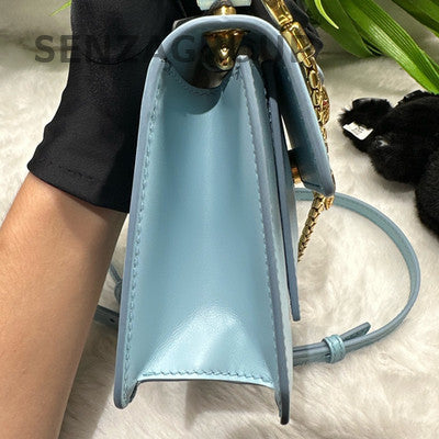 Bulgari Alexander Wang Chain Shoulder Crossbody Bag Blue Gold Fashion Women