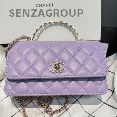 Chanel Purple WOC Chain Shoulder Bag Classic Women's