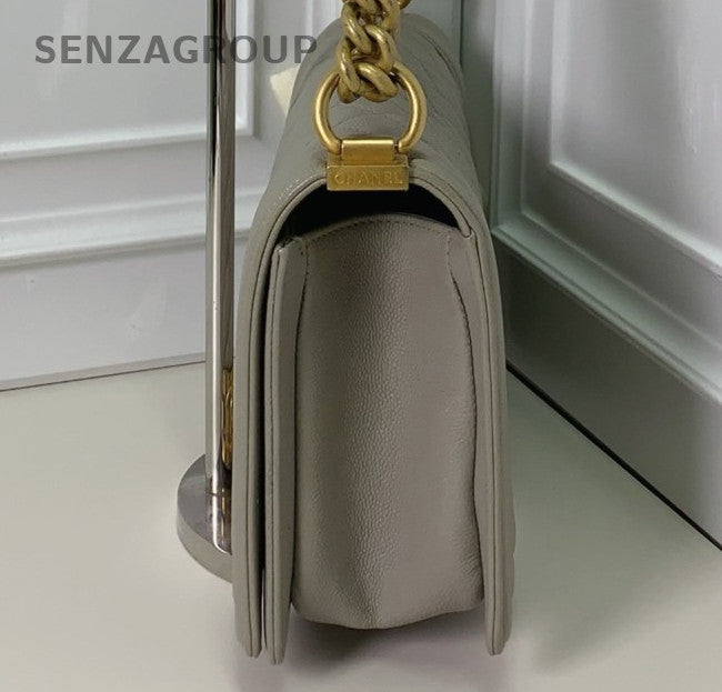 Chanel Leboy Chain Gray Gold Shoulder Bag Diamond Women Classic Fashion