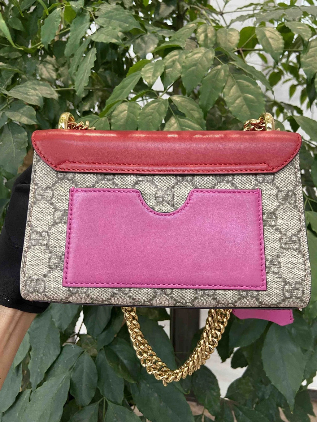 Authentic Gucci Red Padlock Small Chain Shoulder Bag For Women