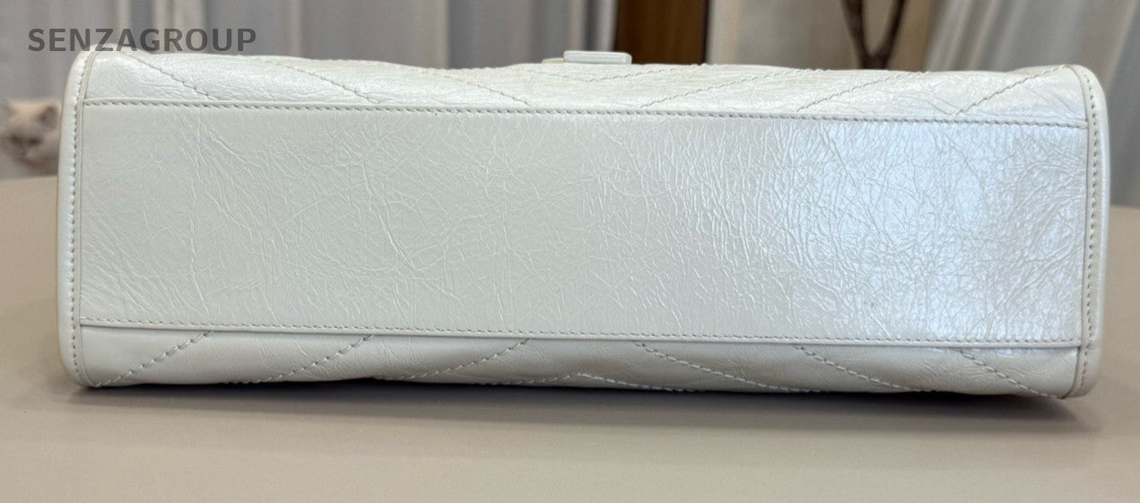 YSL Saint Laurent shoppingbag Tote Shoulder Bag White Women