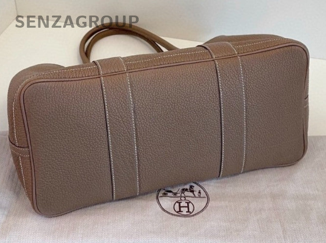 Hermes Garden Party Negonda Top Handle Bag Gray Silver Used Women Classic