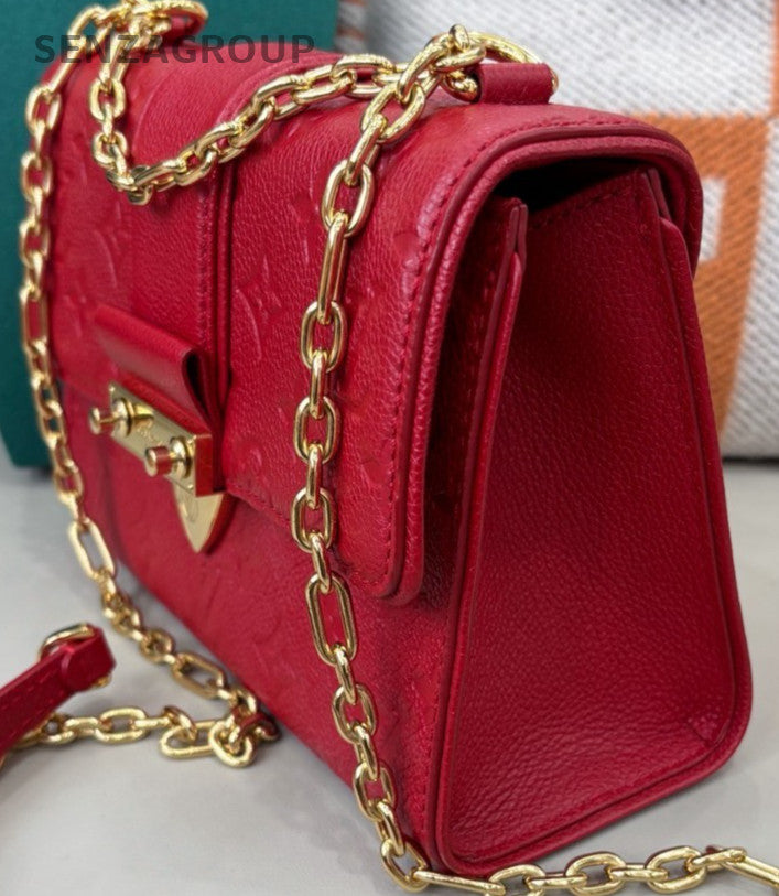 Louis Vuitton Saint Sulpice PM Chain Shoulder Bag Red Gold Women Classic