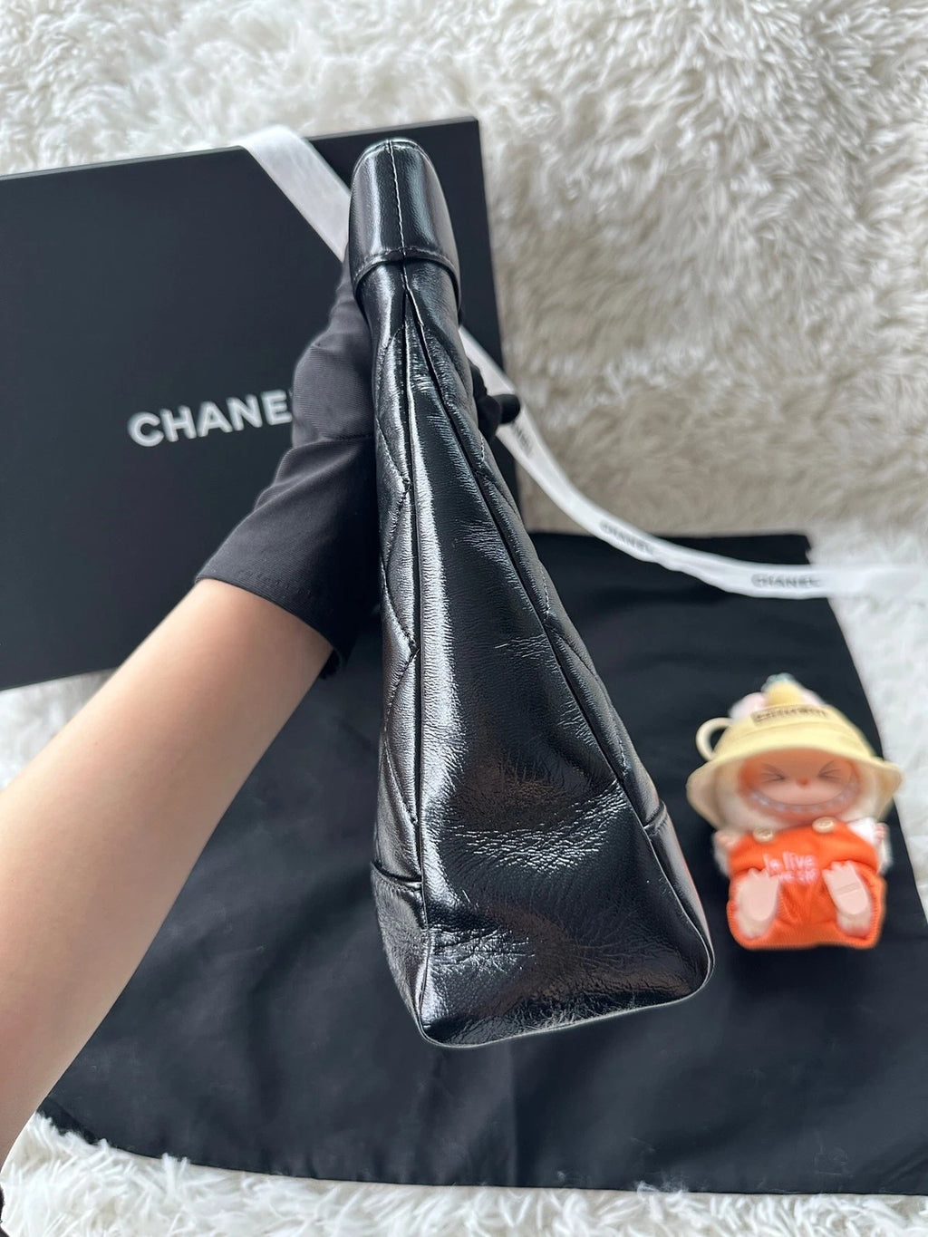 CHANEL 31Bag Small Black Gold Lambskin Crossbody Shoulder Bag Women