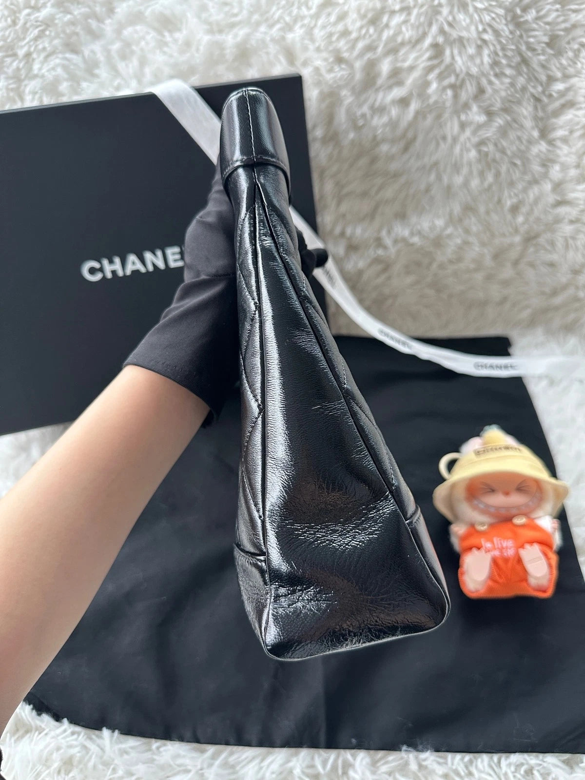 CHANEL 31Bag Small Black Gold Lambskin Crossbody Shoulder Bag Women