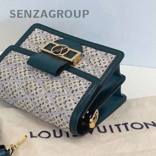 Louis Vuitton Dauphine Mini Shoulder Bag Crossbody Green Gold Women Classic