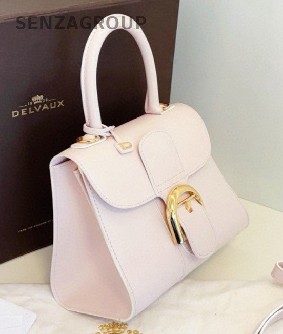 Delvaux Brilliant Mini 2Way Top Handle Bag Crossbody Pink Gold Women Classic
