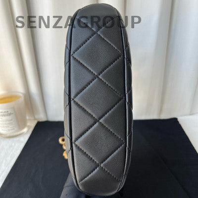 Chanel Black Gold Tassel Hobo Small Quilted Chain Shoulder Bag Classic