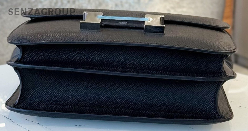 Hermes Constance 2Way Shoulder Bag Crossbody Black Silver Used Women Classic