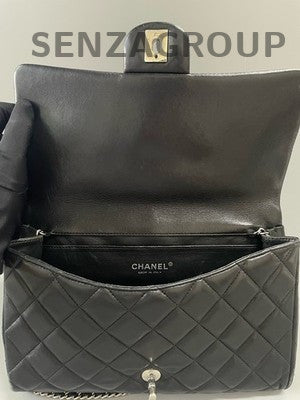 Chanel Timeless Black Silver Quilted Chain Shoulder Bag - Women's Fashion