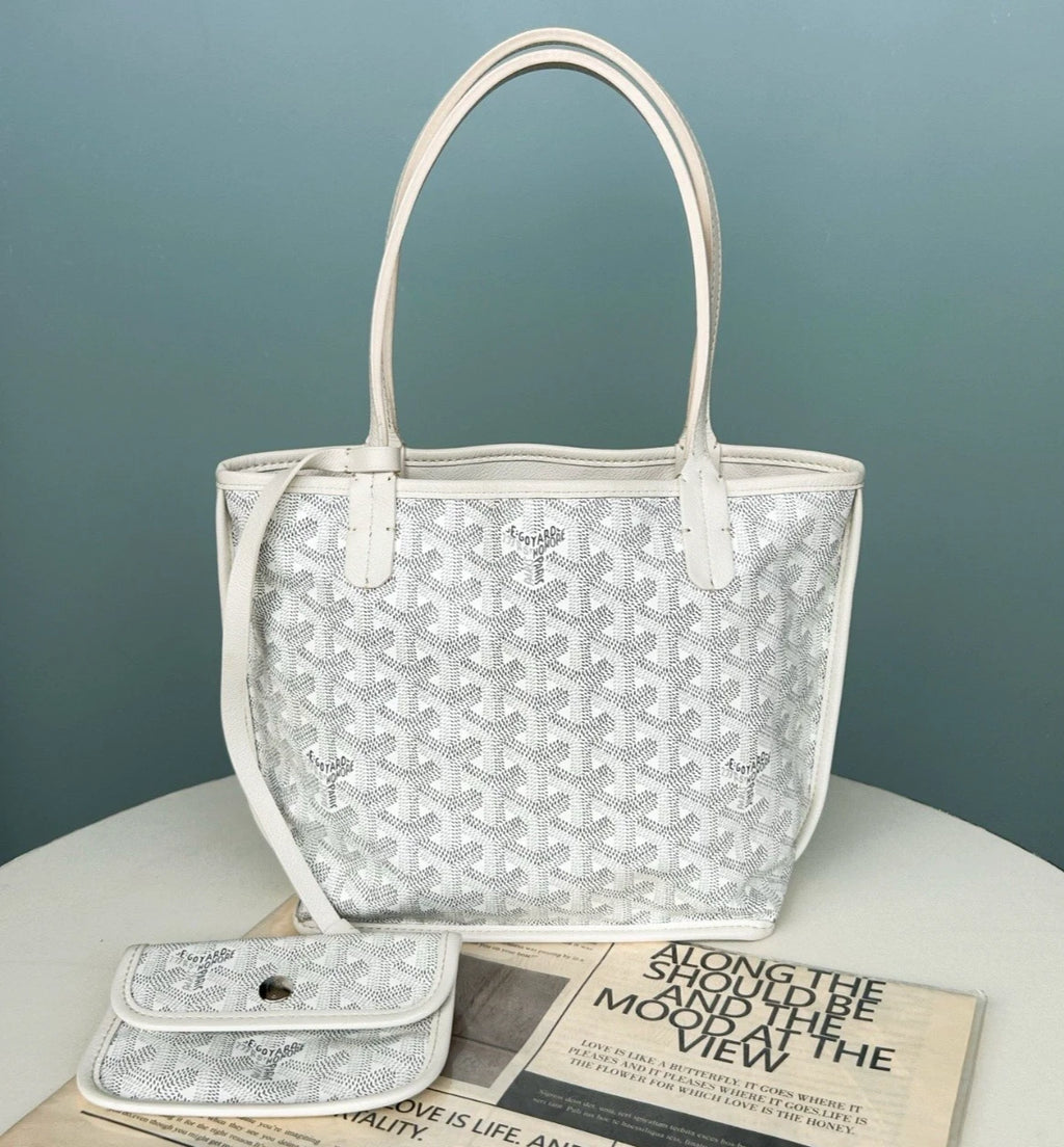Goyard Monogram Tote Mini Shoulder Bag White Women Fashion