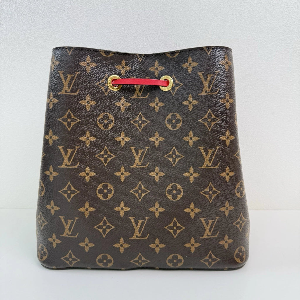 Louis Vuitton Monogram Bucket Canvas Shoulder Crossbody Bag Brown Women