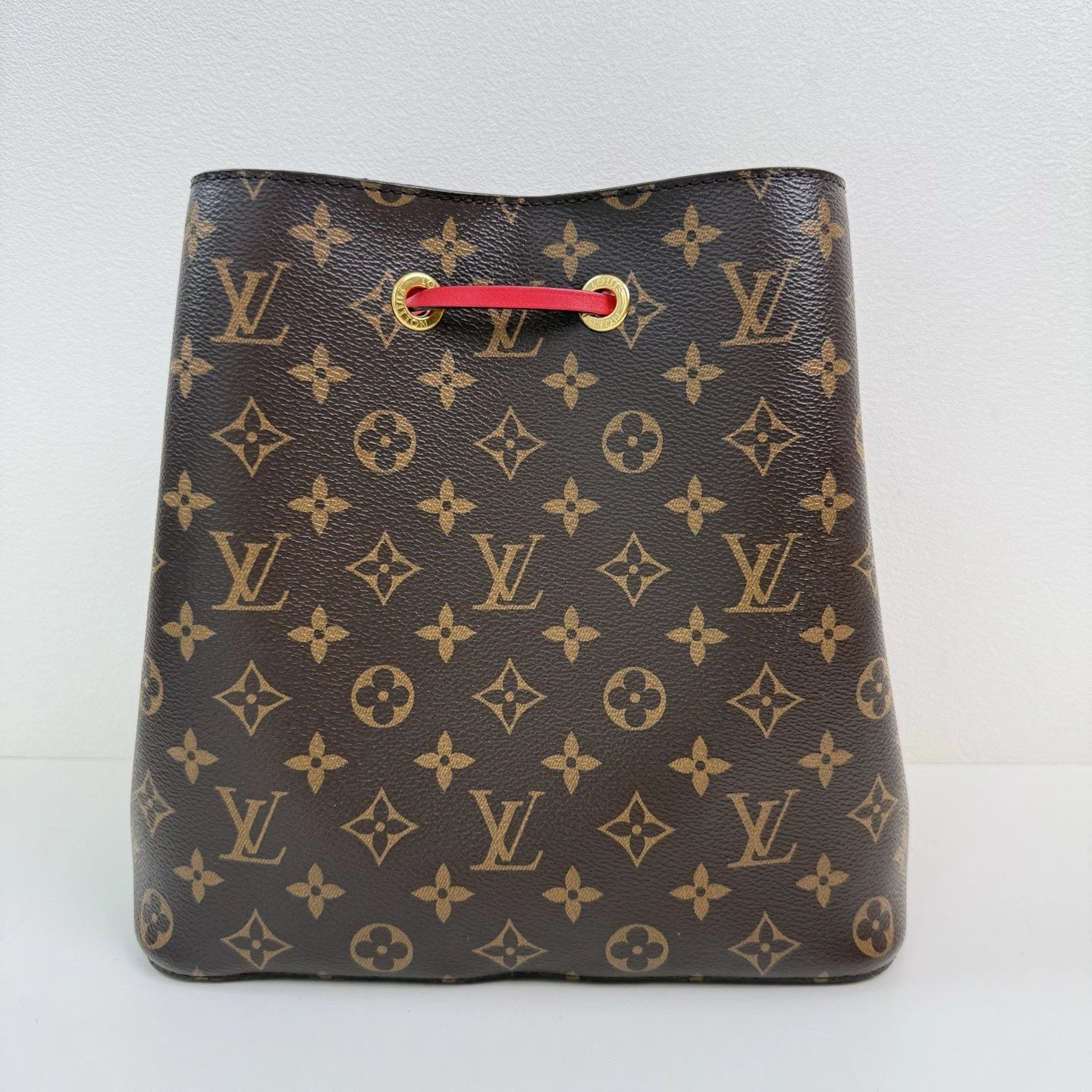 Louis Vuitton Monogram Bucket Canvas Shoulder Crossbody Bag Brown Women
