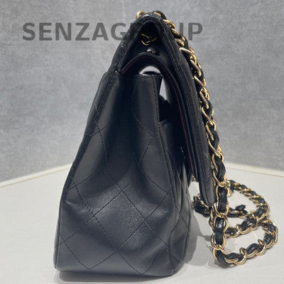 Chanel CF Jumbo Black Gold Lambskin Chain Shoulder Crossbody Bag