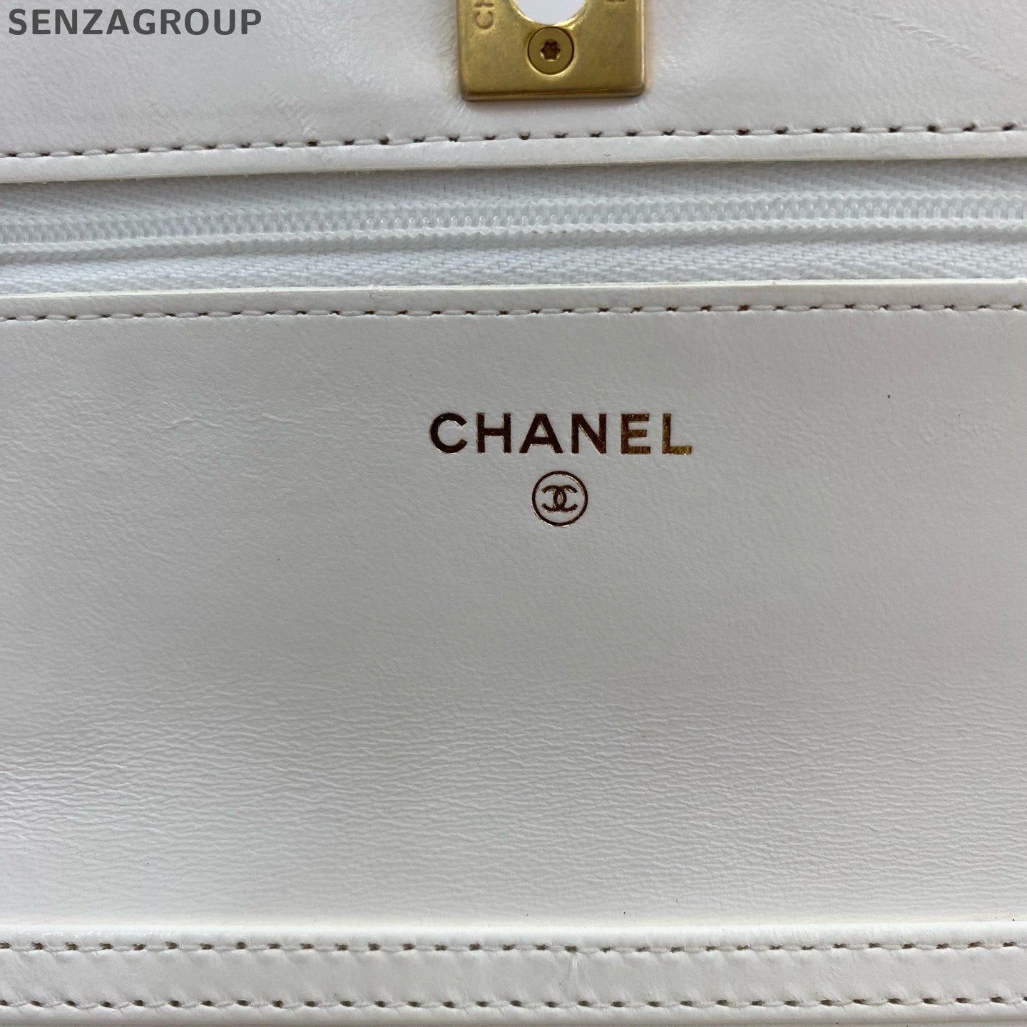 Chanel WOC Quilted Chain Shoulder Bag in White Gold - Classic Women's