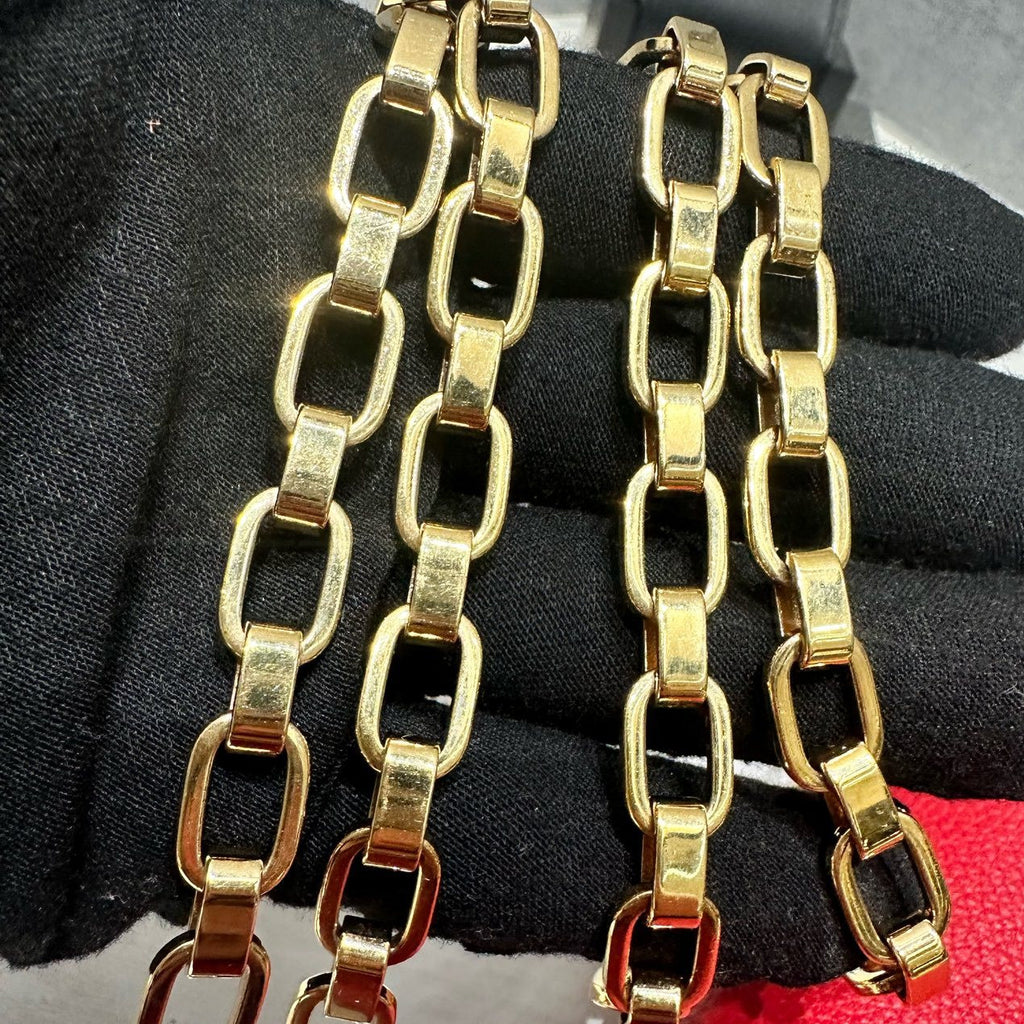 Louis Vuitton Pallas Chain Shoulder Bag Monogram Brown Red Gold Clasp
