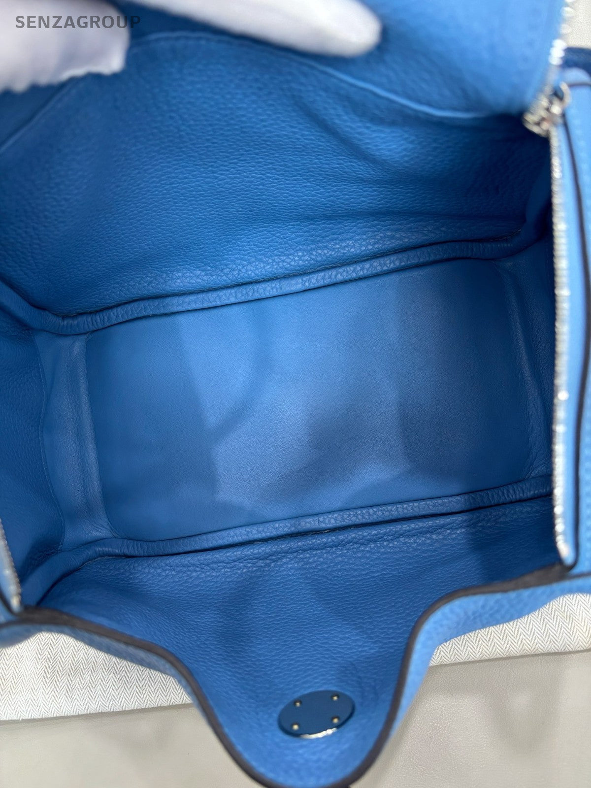 Hermes Lindy26 Shoulder Bag Blue Silver Used Women Classic Designer