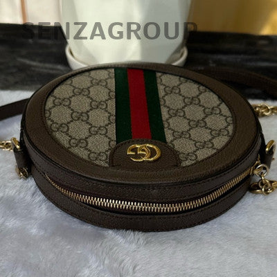 Gucci Ophidia Round Chain Crossbody Bag - Brown Classic Women's