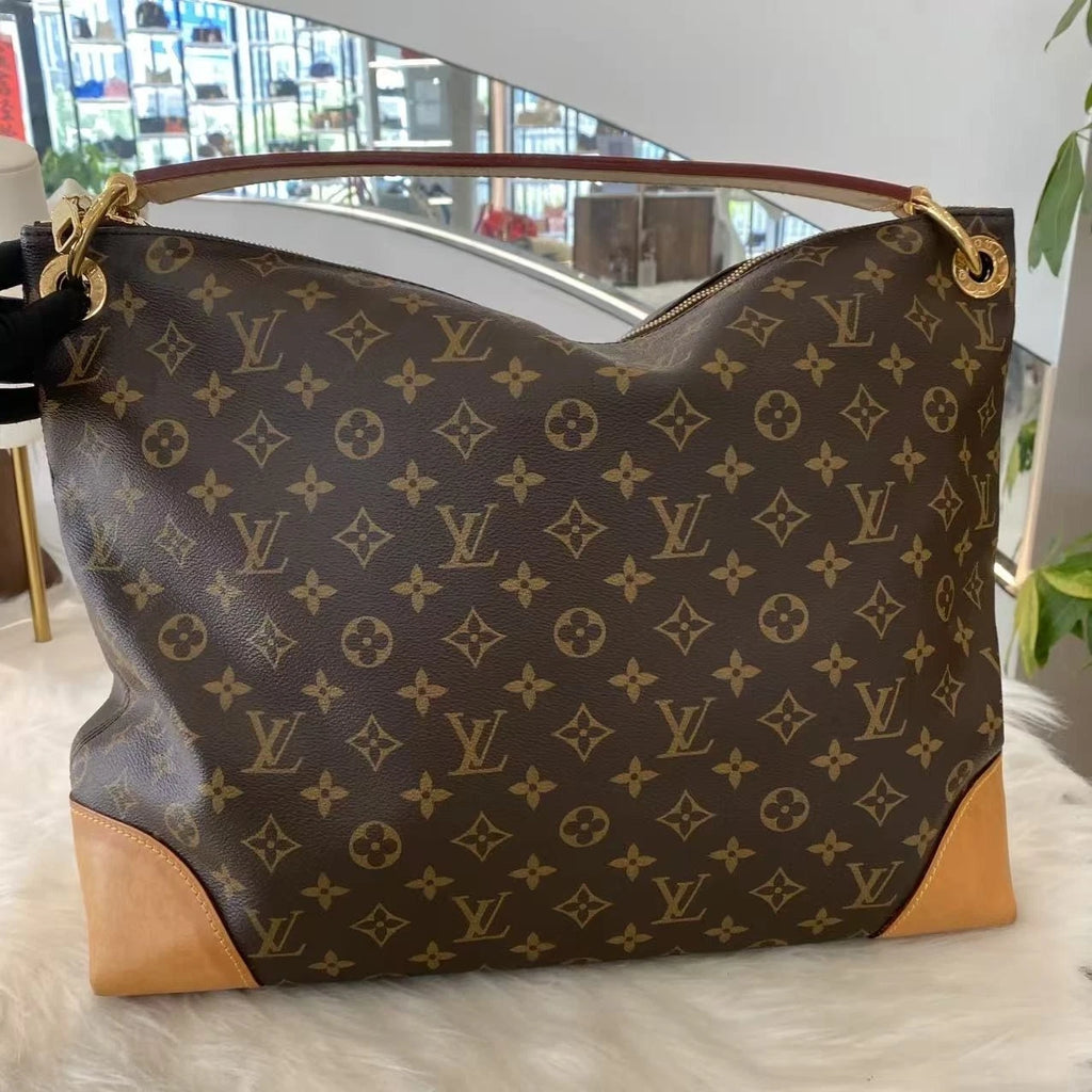 Louis Vuitton Delightful Monogram Tote Shoulder Bag Brown Classic Women