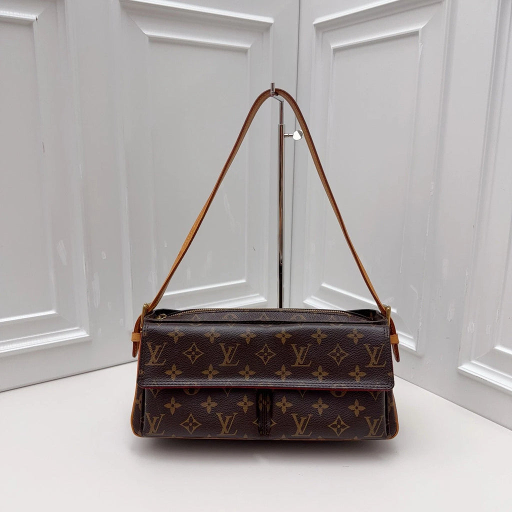 Louis Vuitton Vivacite Monogram Canvas Shoulder Bag Women Classic