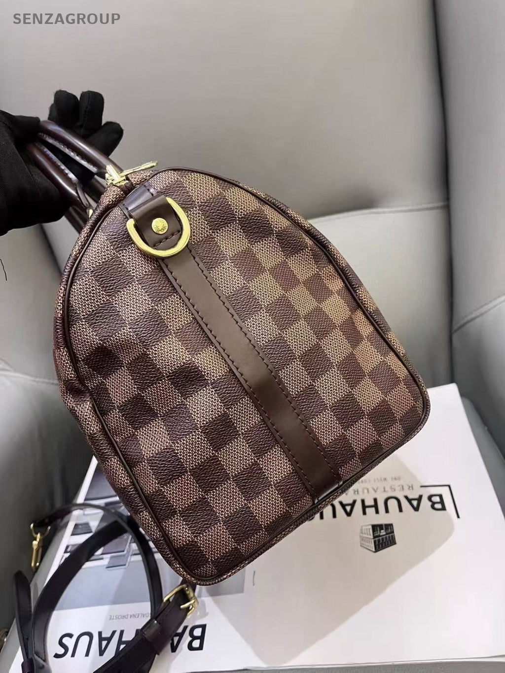 Louis Vuitton Speedy30 Damier Ebene 2WAY Shoulder Handbag Brown