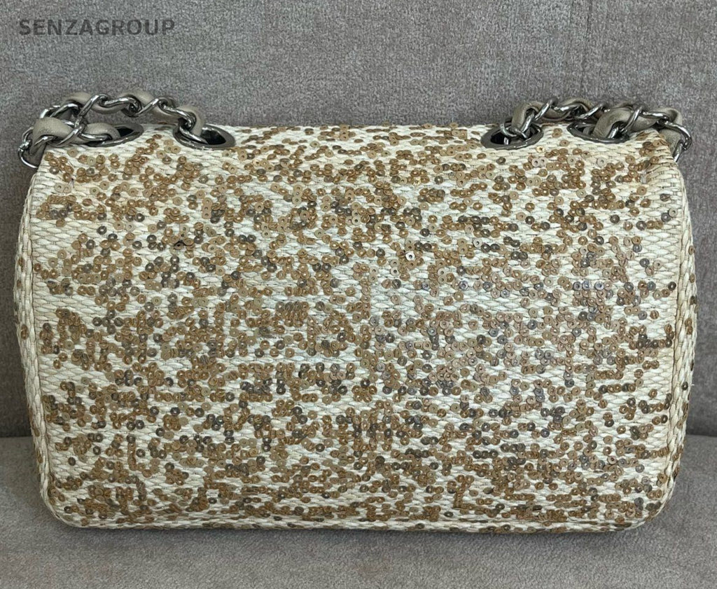 Chanel Classic Flap Chain Sequins Shoulder Bag Crossbody Yellow Women Designer