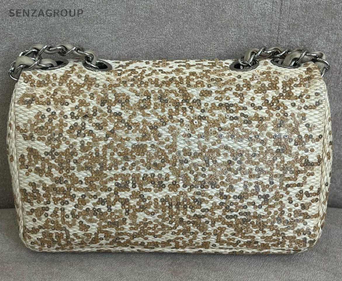 Chanel Classic Flap Chain Sequins Shoulder Bag Crossbody Yellow Women Designer