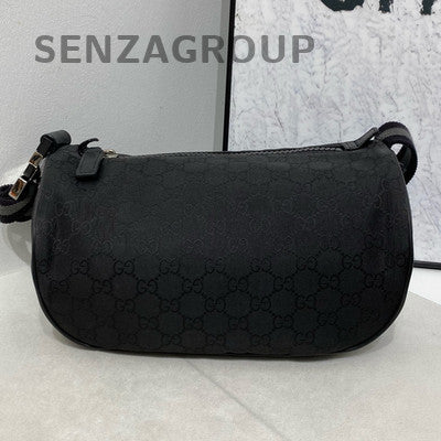Gucci GG Supreme Black Crossbody Bag with Silver Hardware - Classic Women's
